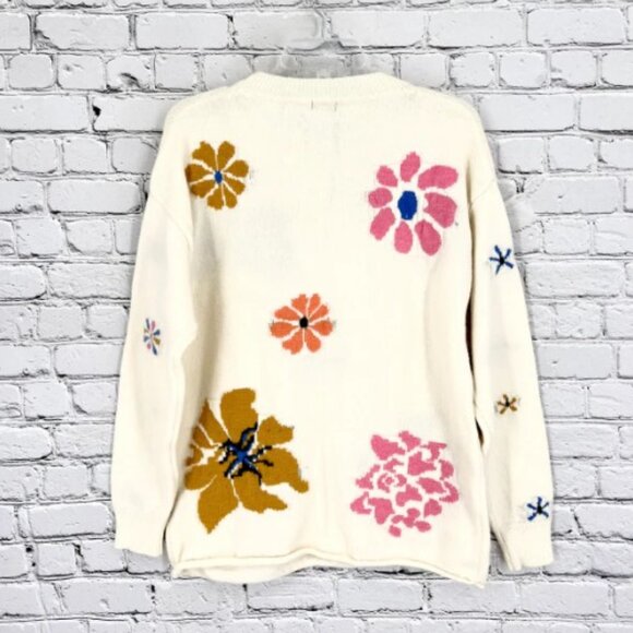 DEBUT - Colorful Crochet Patterned Sweater - Picture 2 of 2